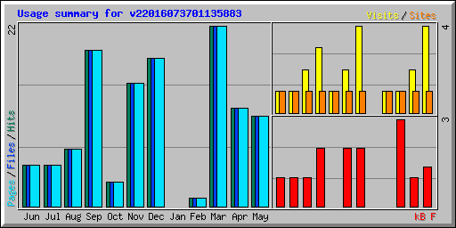 Usage summary for v22016073701135883